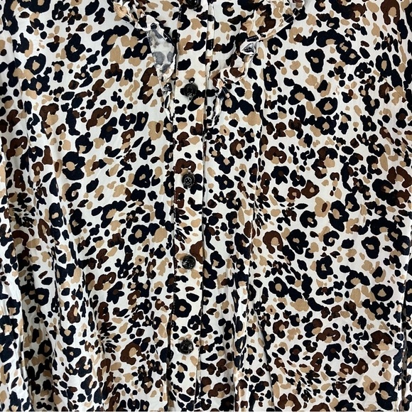 Anthropologie Maeve Katia Leopard Print Ruffled Blouse - Picture 4 of 10